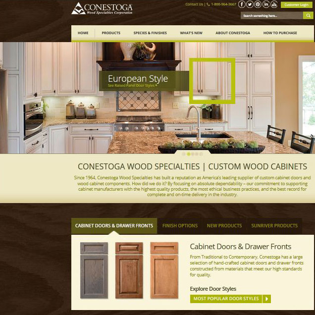 Conestoga Wood Specialties Redesigns Components Website