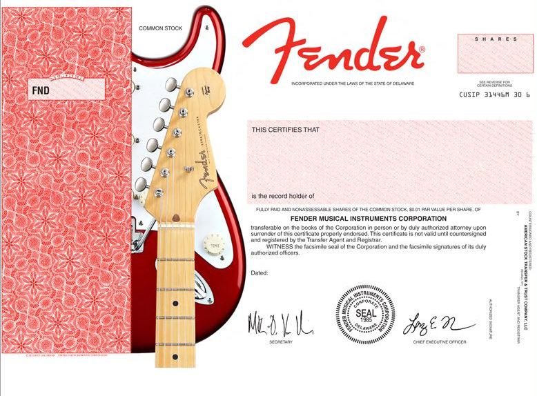 Fender Guitars Goes Public July 19