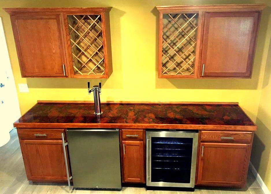 Custom Cabinets With Kegerator And Beverage Cooler Woodworking