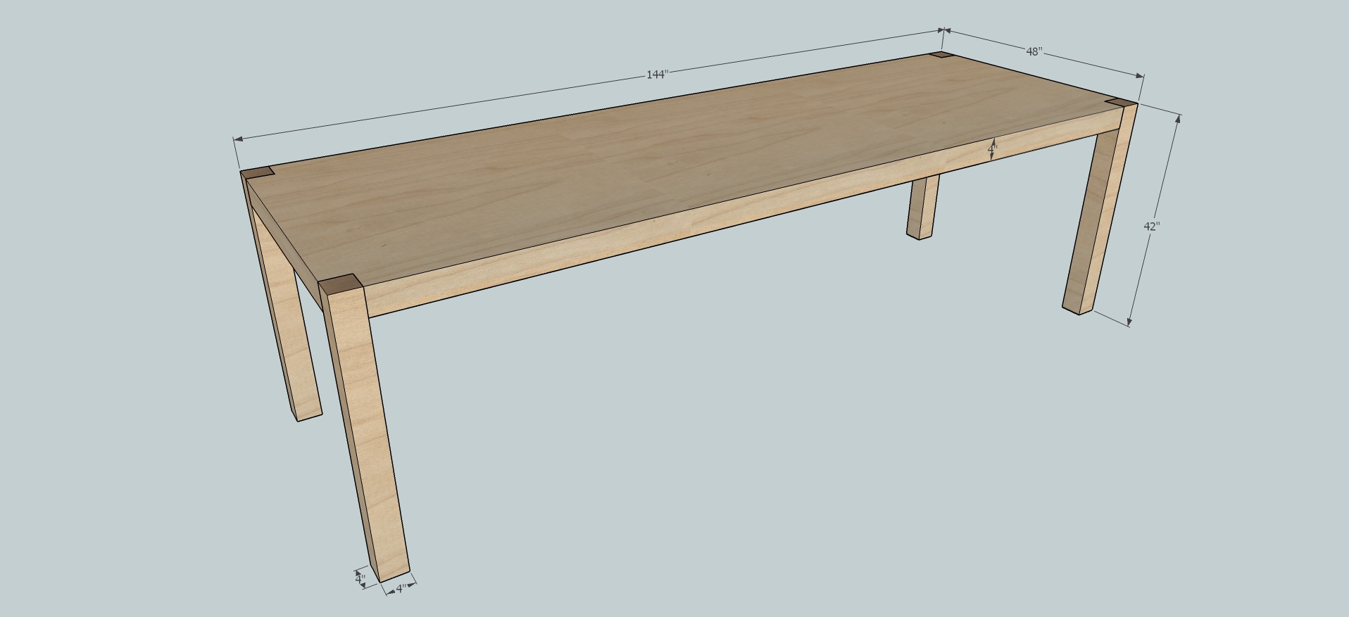 Parsons Table Woodworking Plans | Brokeasshome.com