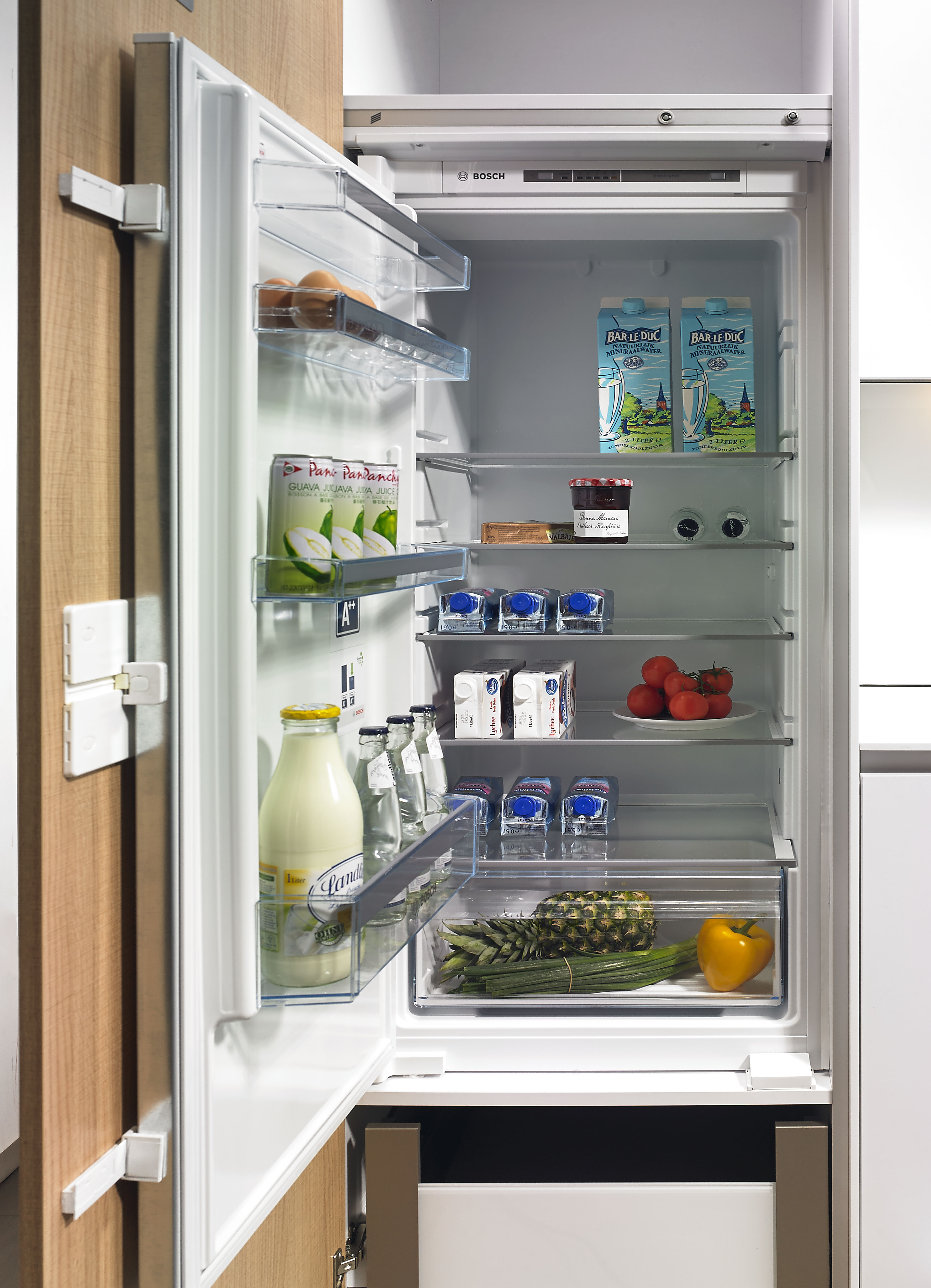 Electronic refrigerator cabinet opener hardware 